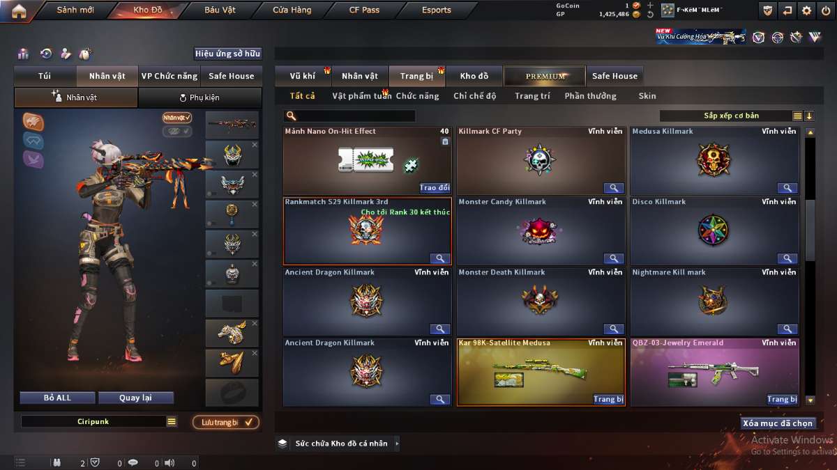 shop acc cf uy tin gia re